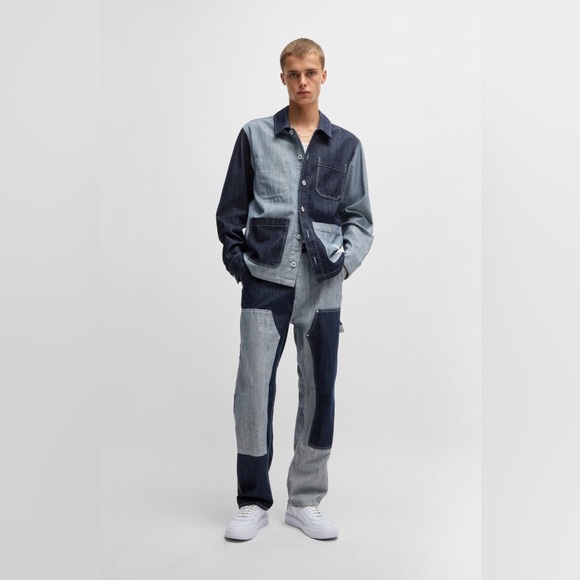 HUGO Mens Carpenter Style Jeans- Mixed Denim- 32x32 - Picture 4 of 12